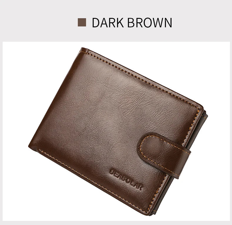 Men's Wallet Large Capacity Multi-Function Short Wallet Multi-slot Zipper Coin ID Credit Card Holder Men's Wallet
