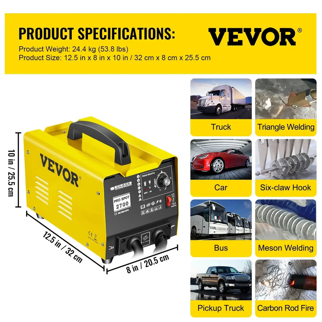 VEVOR Spot Welder Spotter 3500A Spot Welding Repair Machine GYSpot 2700 Dent Repair Machine Vehicle Panel Spot Puller