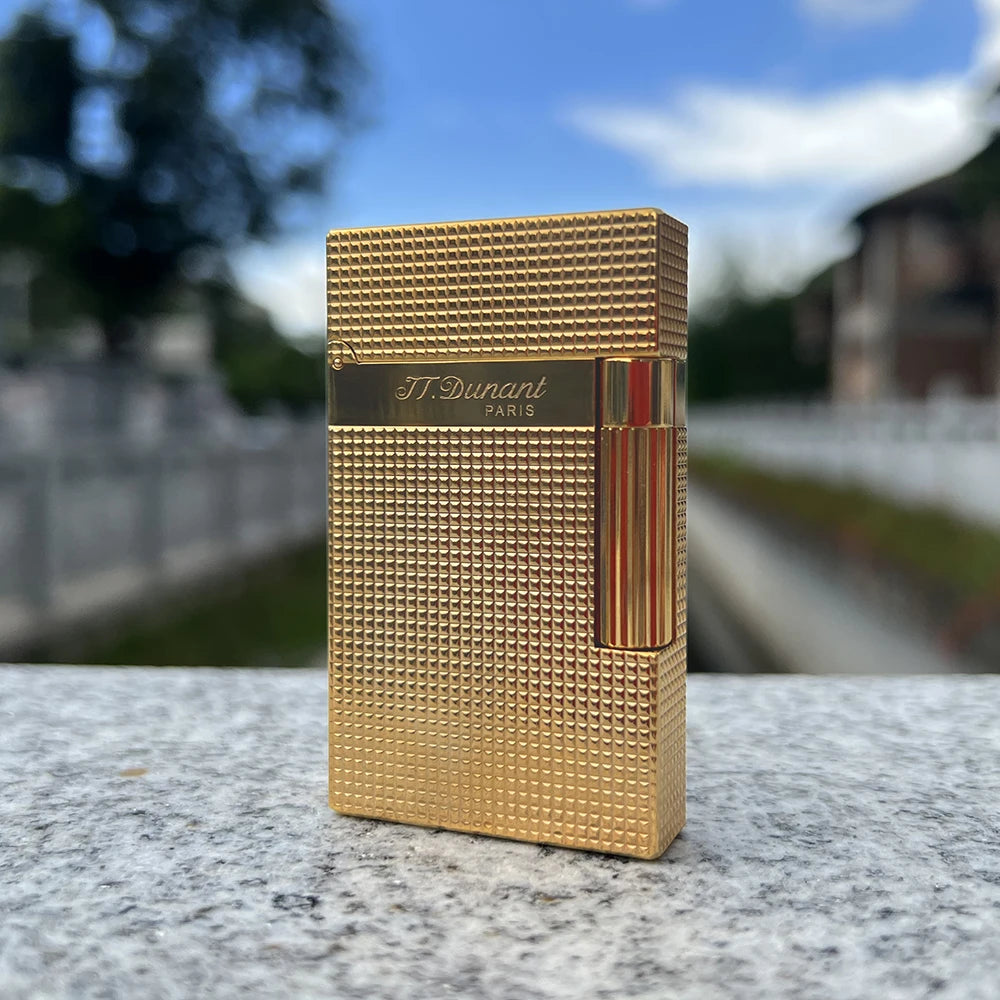 JT Dunant Lighter Ping Sound Butane Gas Lighters Classic Engraved Smoke Gadgets Fashion Cigar Accessory Dropshipping Customized