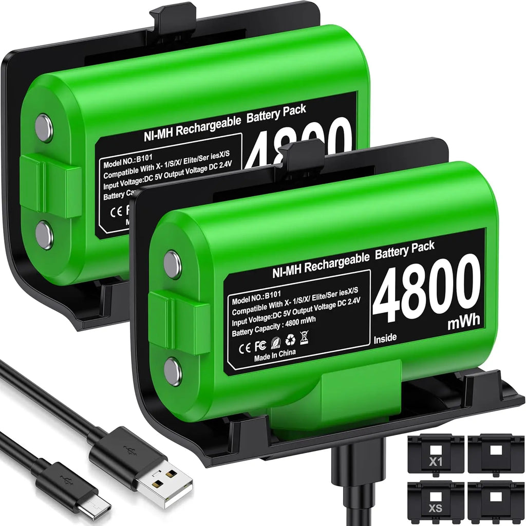 BEBONCOOL Batería Recargable NI-MH + Cable USB-C | Control Xbox One X/S/Elite | Juega y Carga