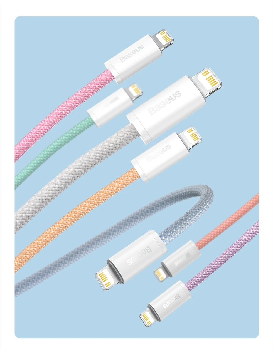 Baseus Cable USB-C 20W PD 3A | Trenzado | 0.5m/1m/2m | iPhone 14/13/12/11 Pro Max, iPad y MacBook