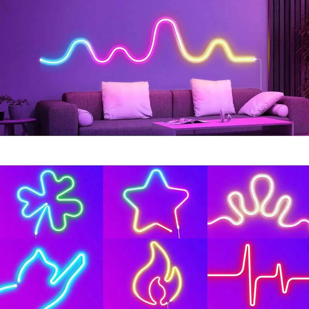Tira Neon LED RGBIC Acosh Tuya | 5V 72LEDs/m | Silicona | Sincronización Musical | Dream Color | Habitación - Firu Total Sales