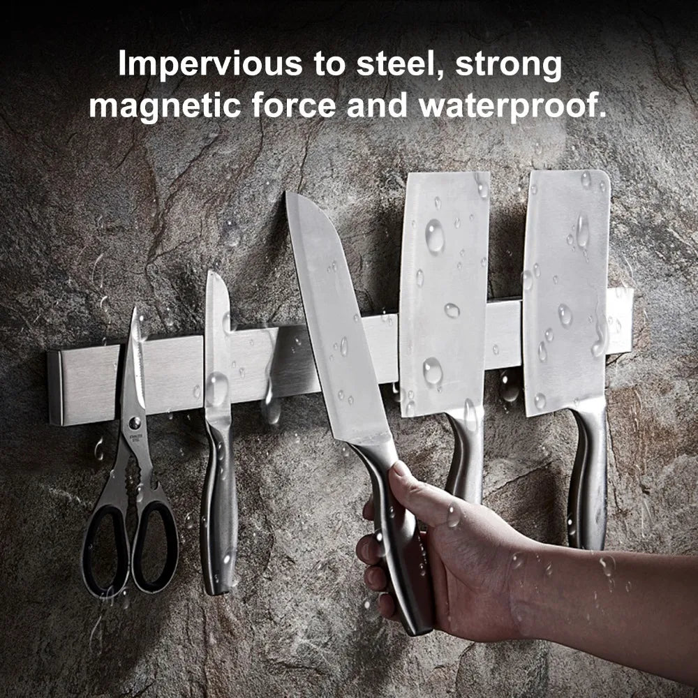 40CM 50CM Stainless Steel Knife Stand Magnetic Knife Holder Wall Block Storage Rack for Knives Kitchen Accessories Organizer