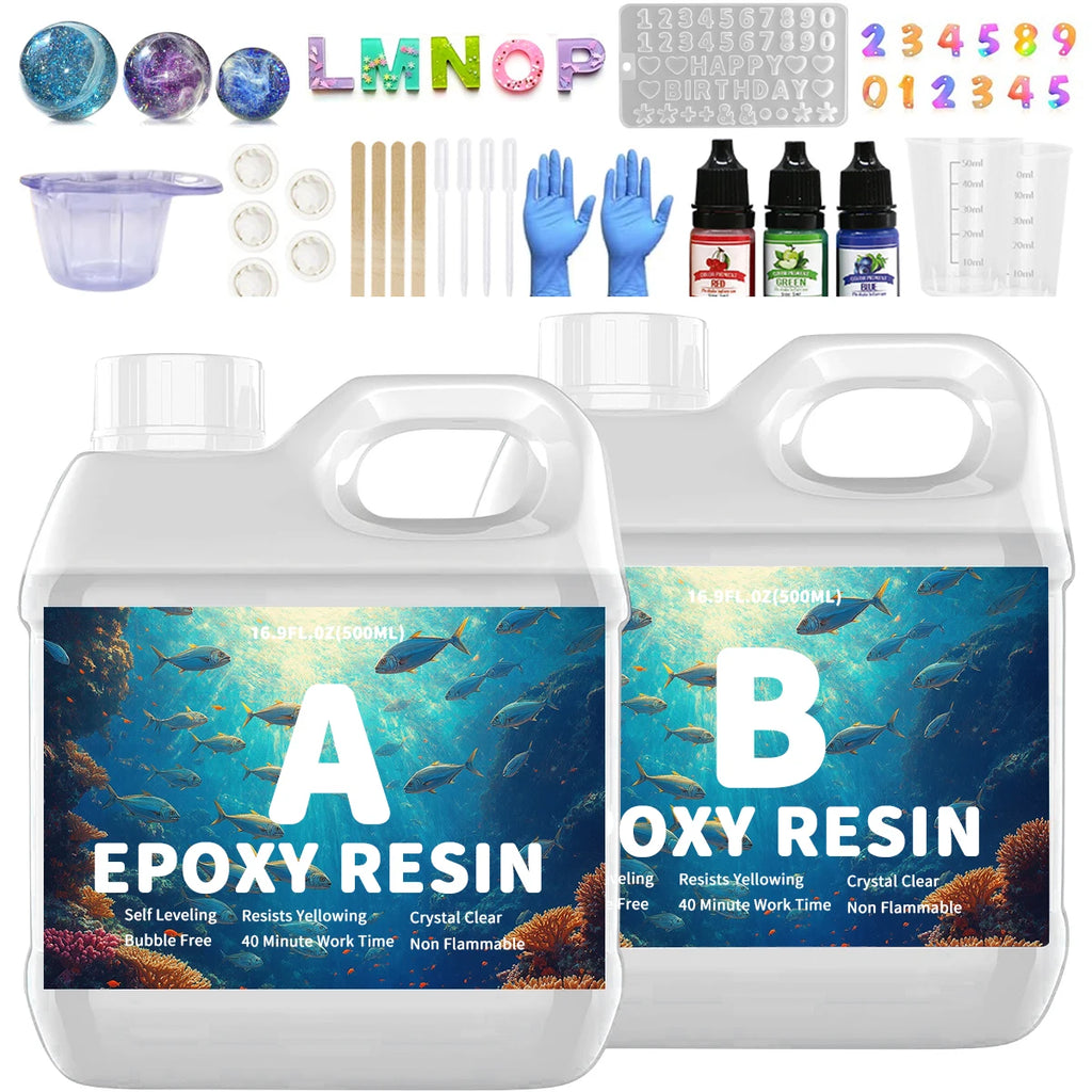 Resina Epoxi Transparente 500ML Curado Rápido | Sin Burbujas | Arte y Regalos DIY ✨