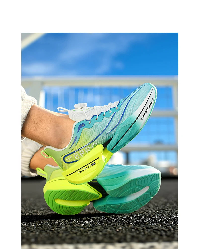 Tenis Running Maratón Placa de Carbono | Transpirable | Malla Ligera | Hombre y Mujer | Antideslizante