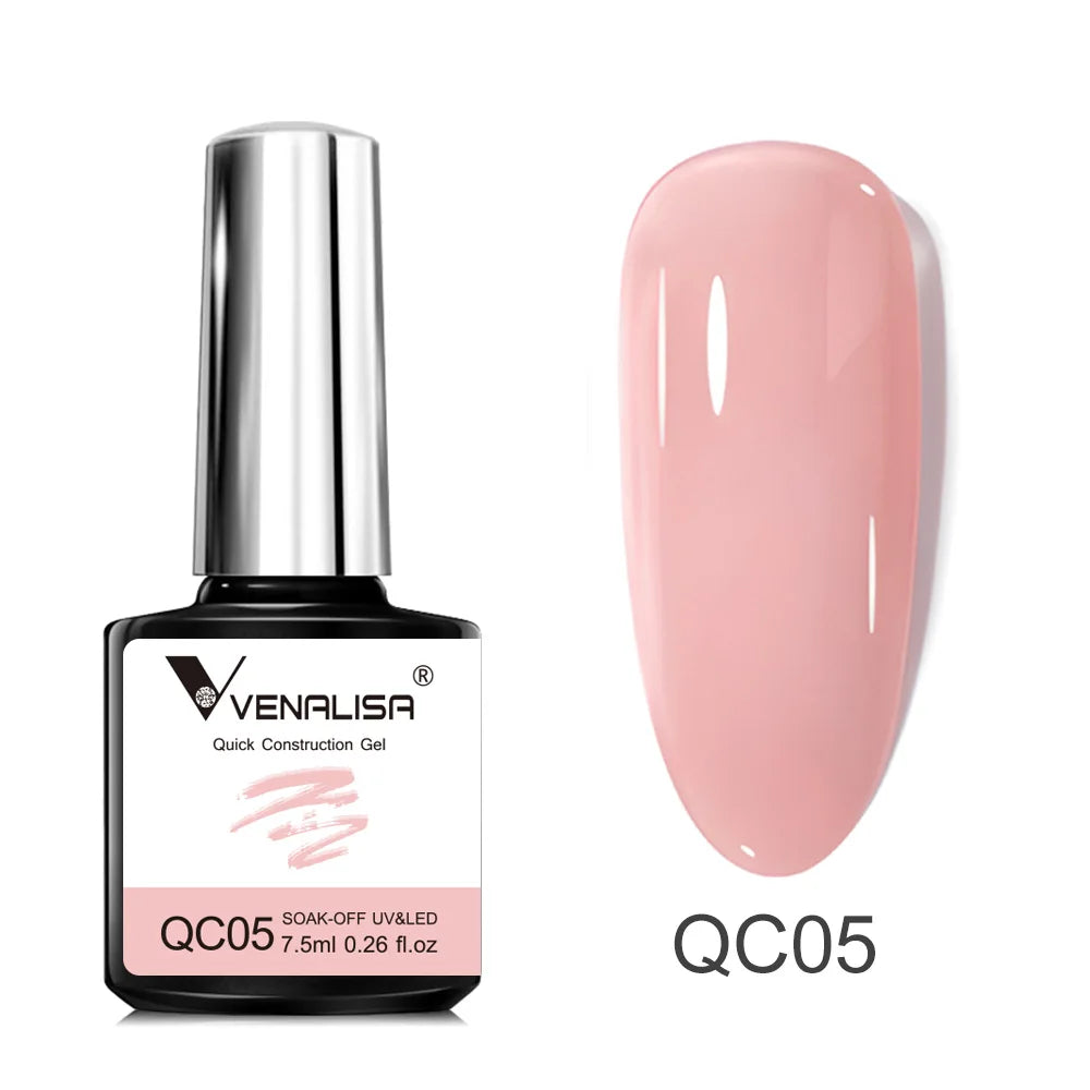 Gel de Construcción Rápida VENALISA 7.5ml | Semitransparente Jelly | Nude Rosa UV/LED 💅 - Firu Total Sales