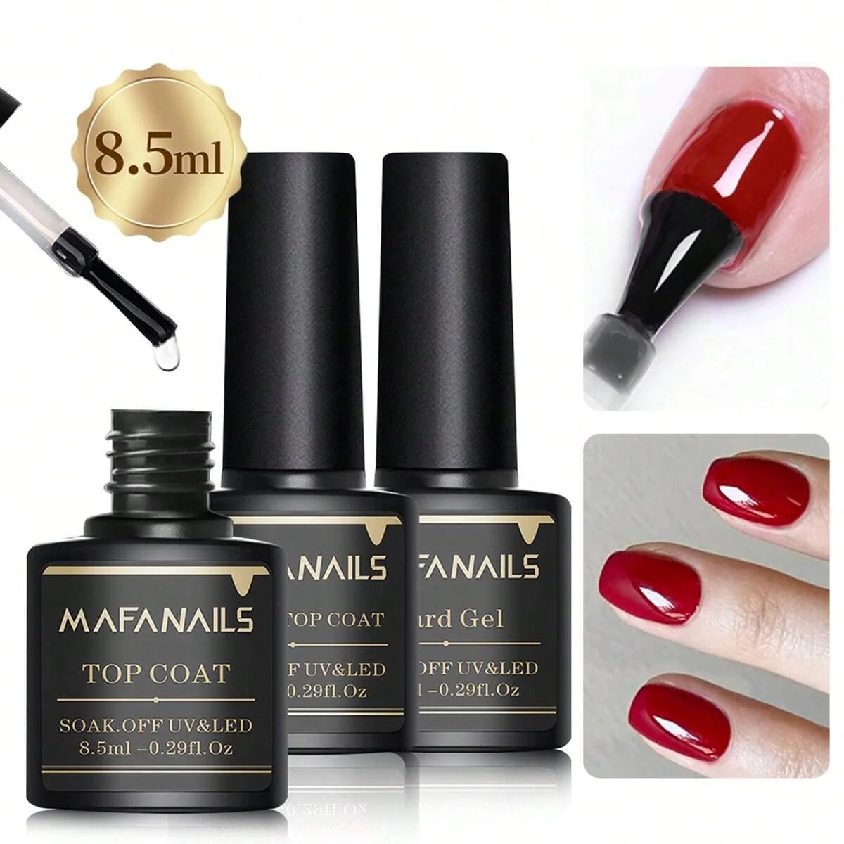 Set Base y Top Coat Gel 8.5ml 2pcs | Larga Duración | Soak Off LED | Acabado Perfecto - Firu Total Sales