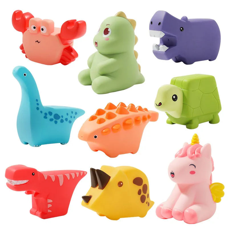 Baby Dinosaur Bath Toys for Toddler Infant Water Spraying Squeeze-sounding Dabbling Toy Floating Animals Kids Bathtub Pool Toys