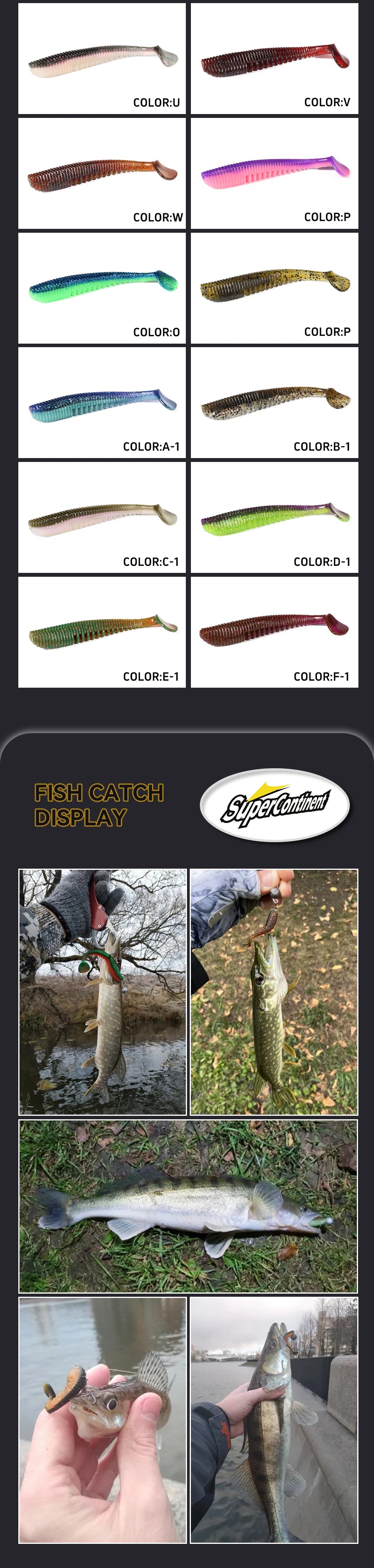 Señuelos Pesca Supercontinent | 5/8/9.5/11cm | Silicona | Wobbler | Carpa | Río, Lago y Mar - Firu Total Sales
