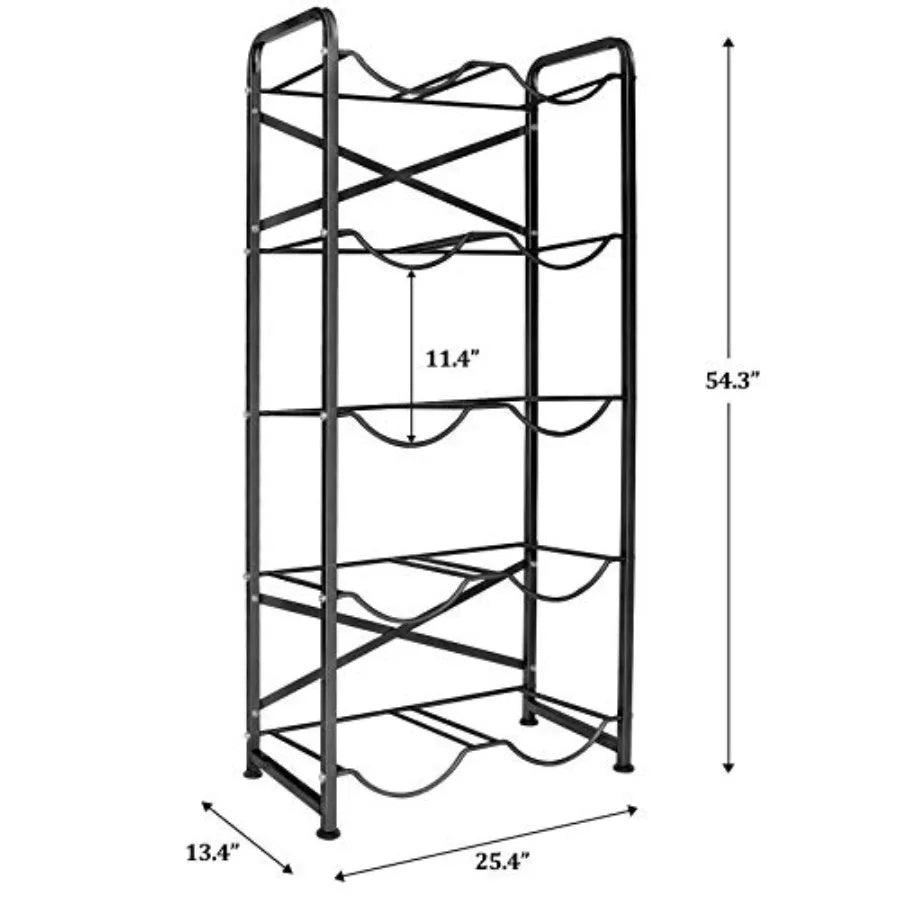 5 Gallon Water Bottle Holder for 10 Bottles 5 Tiers Heavy-Duty Water Cooler Jug Rack with Reinforcement Frame for Kitchen Offic