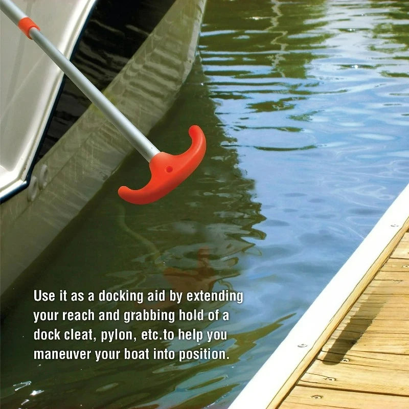 Emergency Multi-Purpose Telescoping Boat Hook and Paddle, Orange, 18-31 In.