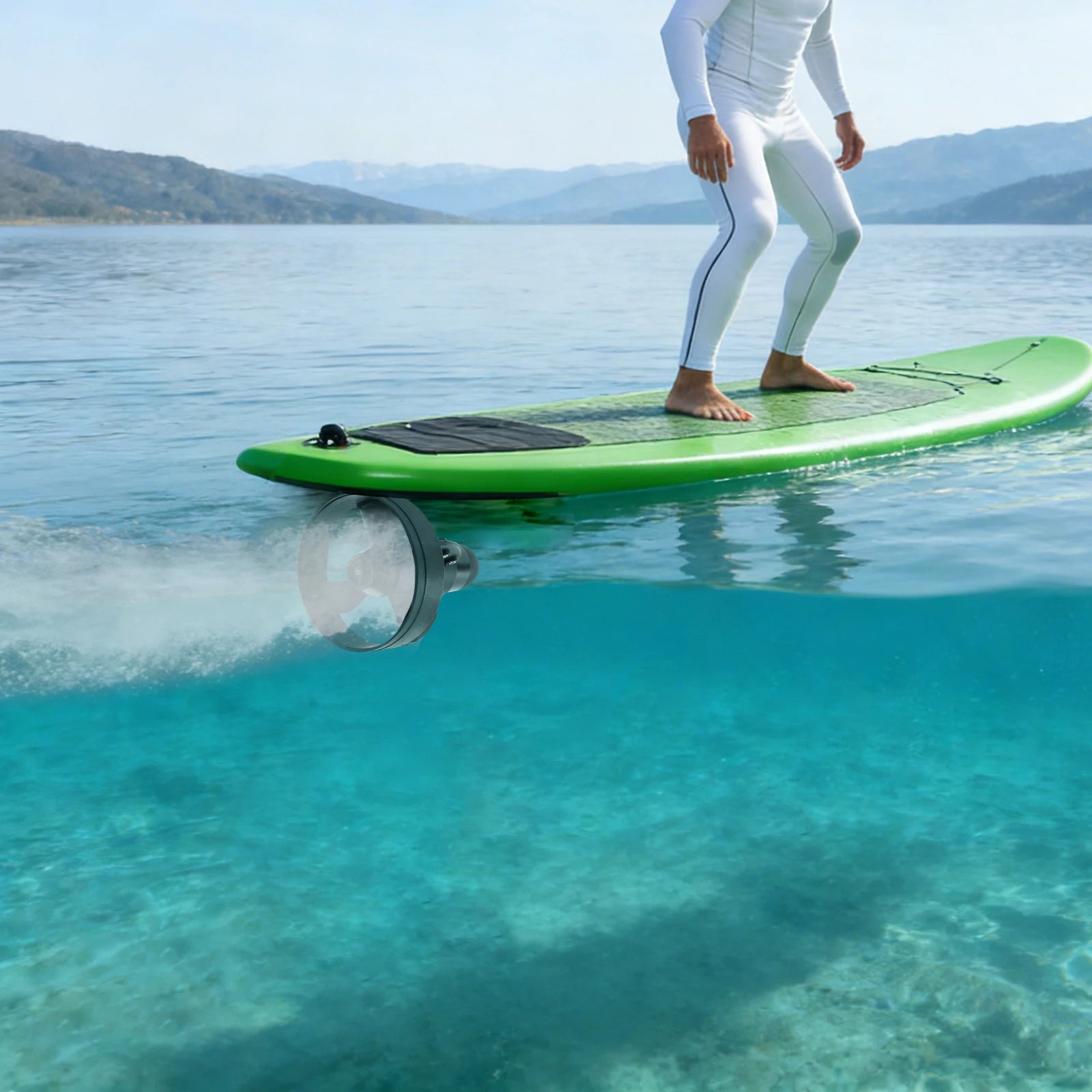 440lbs Thrust Electric Motor, 12v 288w Underwater Thruster with Propeller and Storage Bag for SUP and Paddle Board