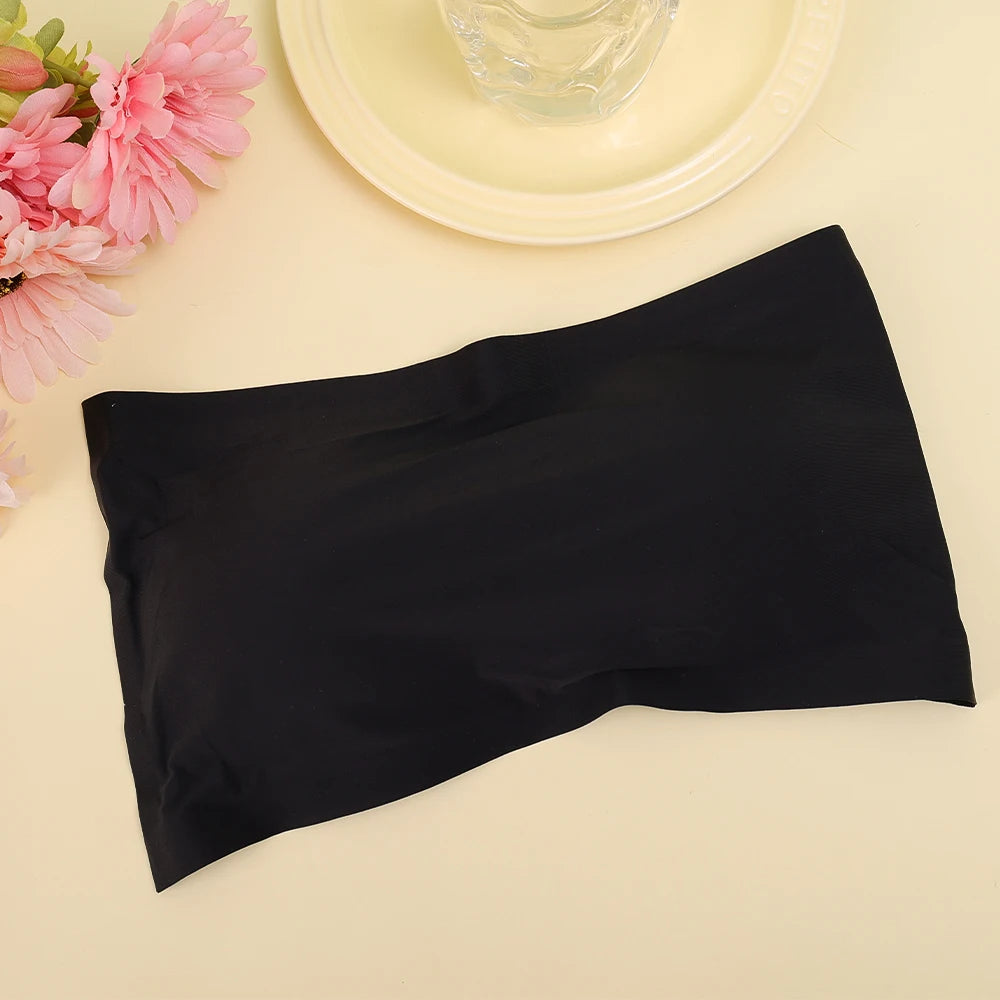 Ice Silk Seamless Strapless Bra | Wireless Soft Crop Tube Top | Women S-XXL
