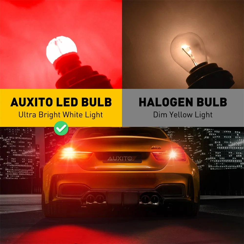 AUXITO 2Pcs BAY15D P21/5W LED Car Rear Tail Light Red 1157 LED Bulbs Auto Driving DRL Parking Brake Lamp 12V Super Bright 7507