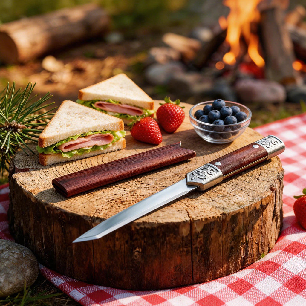 Outdoor stainless steel fruit knife high-end survival small straight knife portable camping knife multi-functional peeling knife