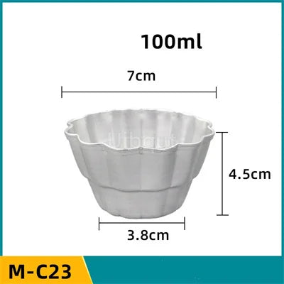 Set 5/10pcs Moldes Mini Acanalados de Aluminio para Pudding y Mousse 🍰