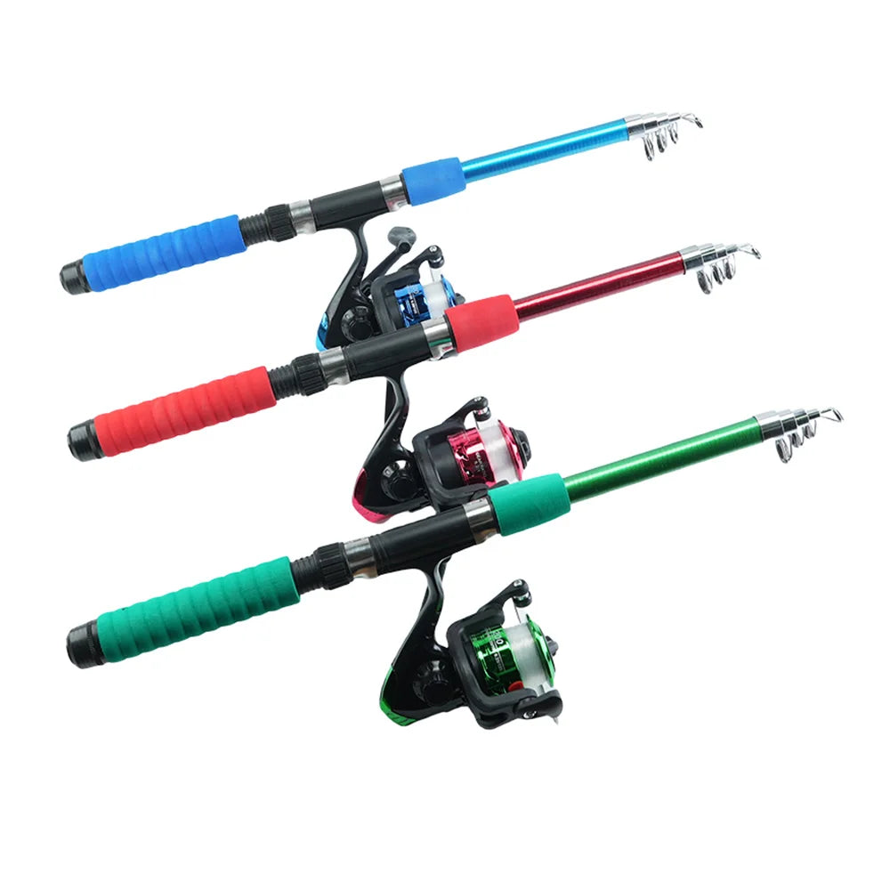 Telescopic Fishing Rod & Spinning Reel Full Kit | Baits, Hooks & Travel Bag Included