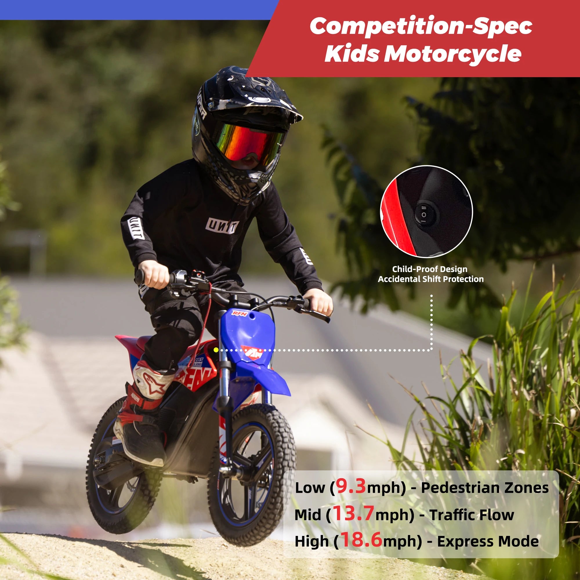Moto Eléctrica Off-Road RFN Warrior para Niños | Multi-Velocidad | 4-8 Años 🏍️ - Firu Total Sales