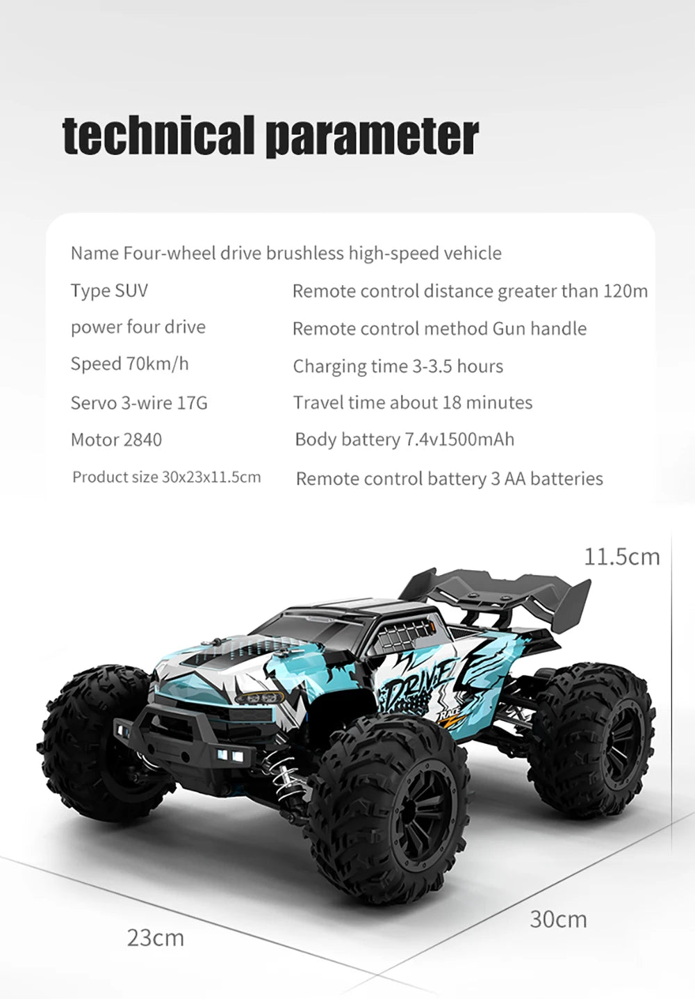 WLtoys 16101 Pro Carro RC 1:16 | 75KM/H | 4WD | Motor Brushless | LED | 2.4G | Drift Monster Truck | Regalo Niños