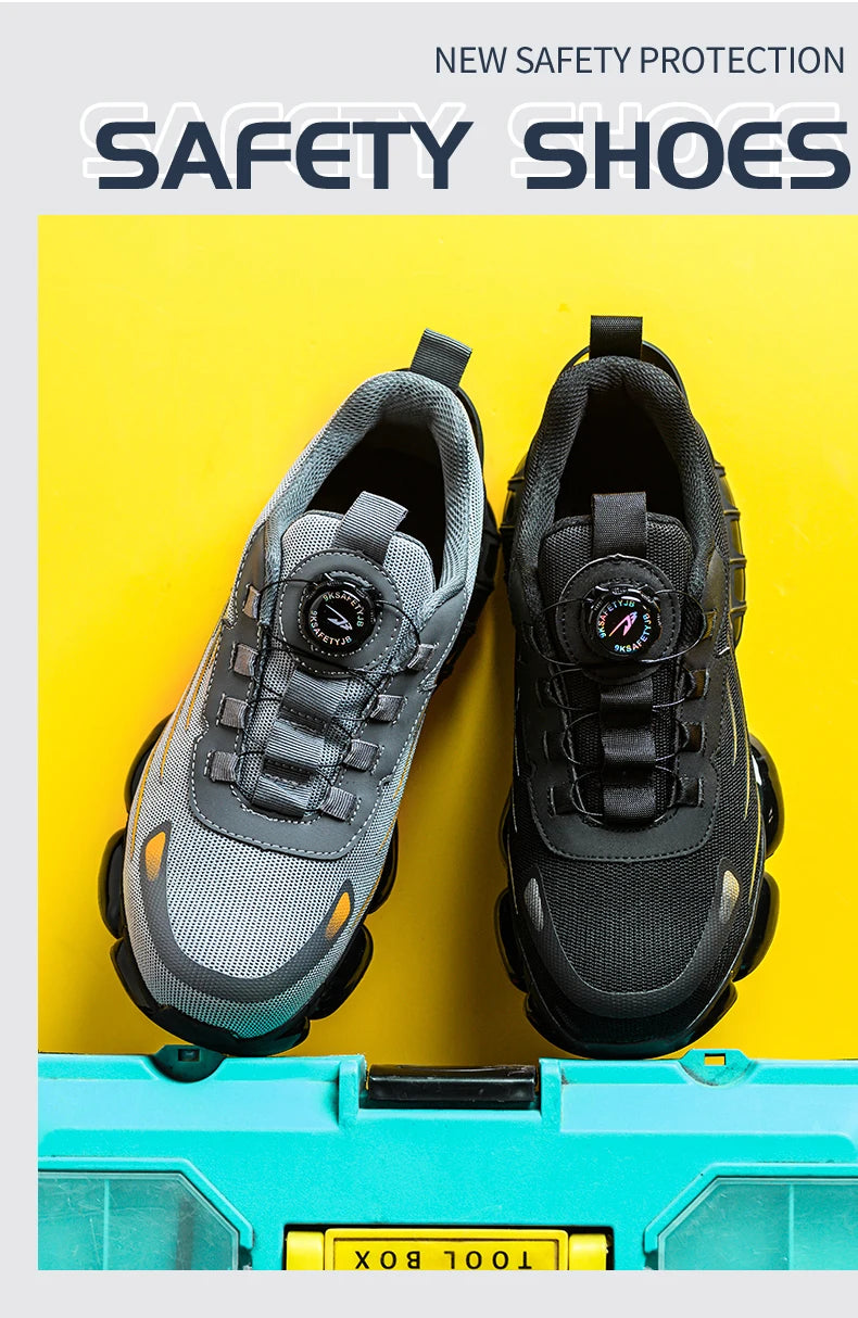 Zapatos de Seguridad Transpirables | Sin Cordones | Suela Blanda | Antipinchazos | Antiaplastad