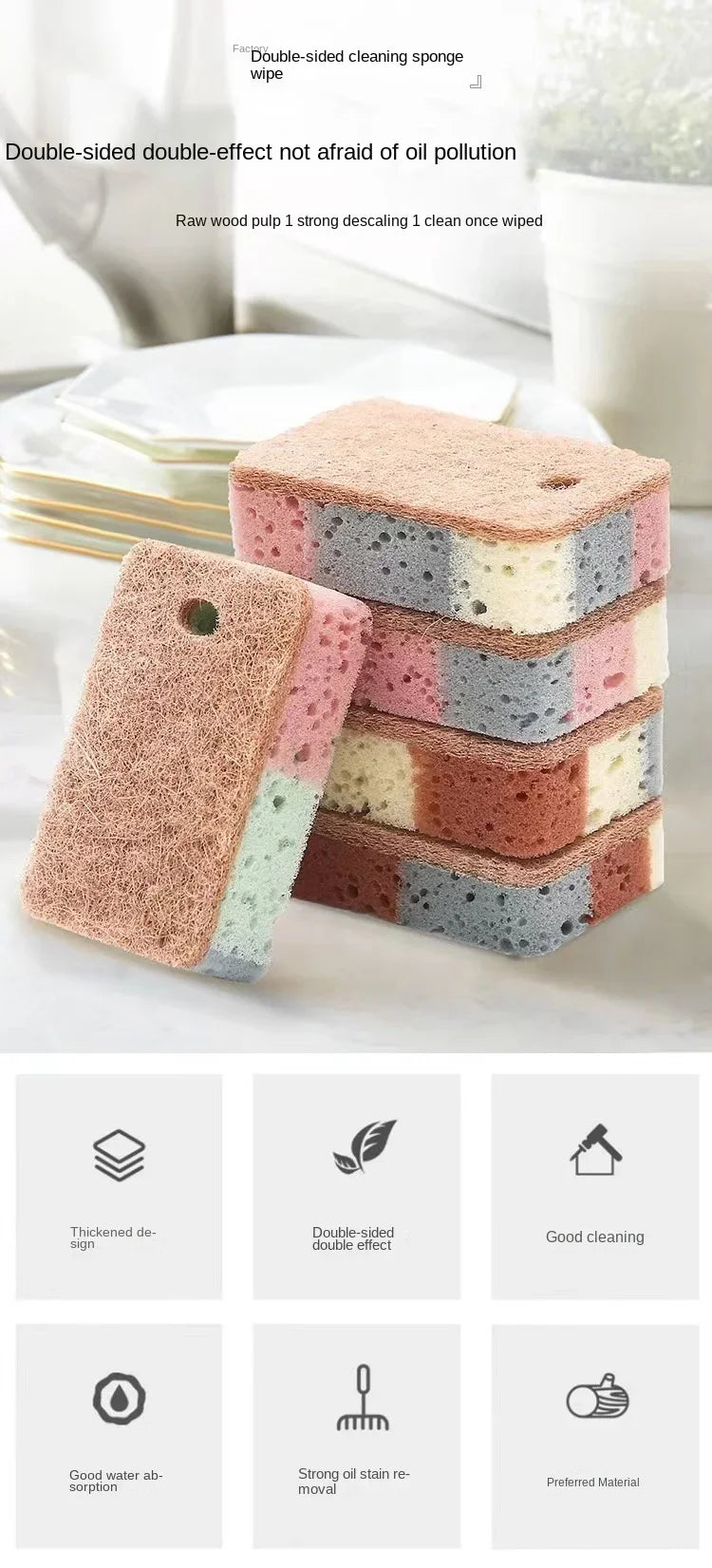 Cleaning Tools 5/10/20 Pieces Dishwashing Sponges Wood Pulp Cotton Colorful Magic Cleaning Sponges Kitchen Cleaning Tools