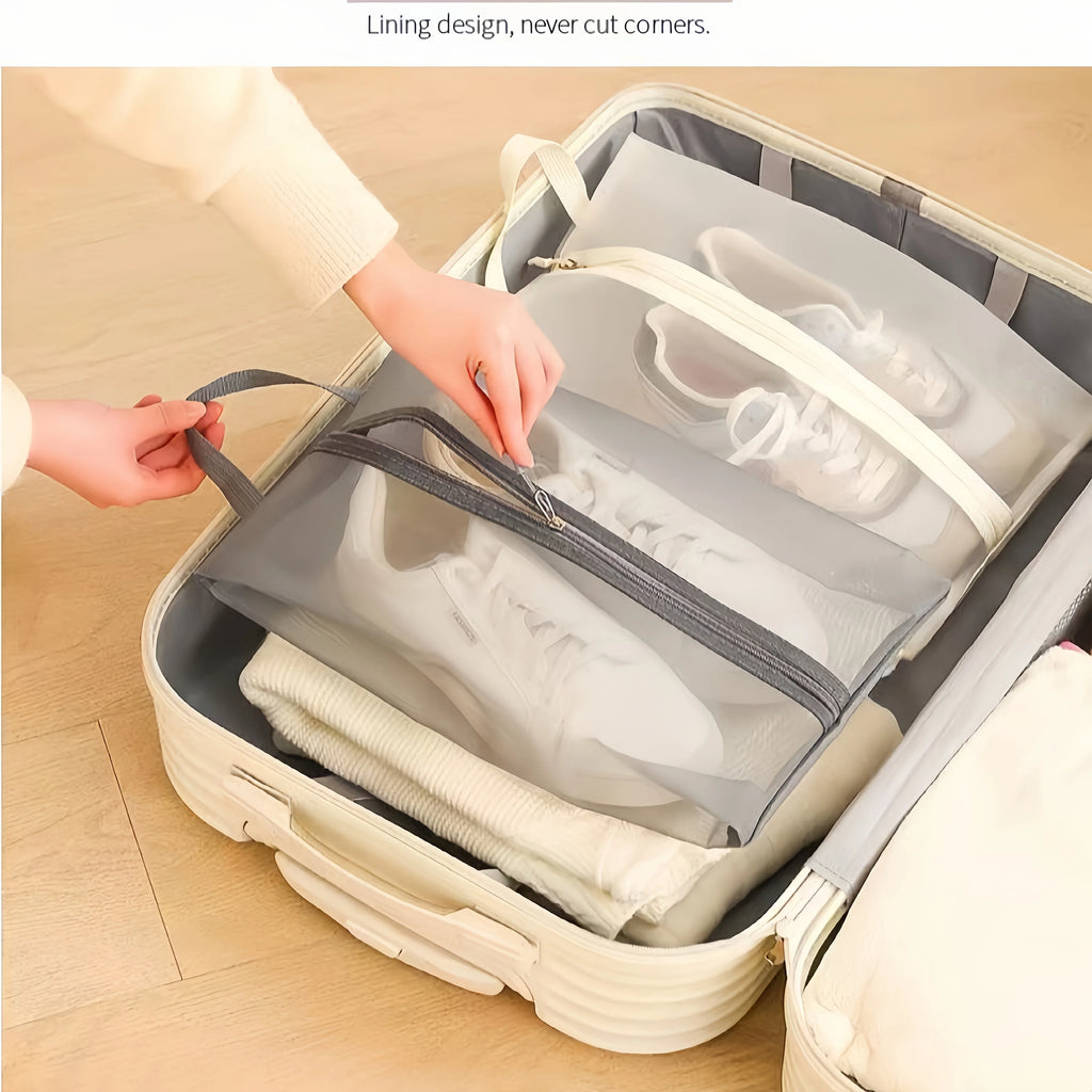 1pc Foldable Breathable Mesh Shoe Bags -Large Capacity Shoe Organizer for Gym, Travel, Beach, Makeup & Toiletries Storage