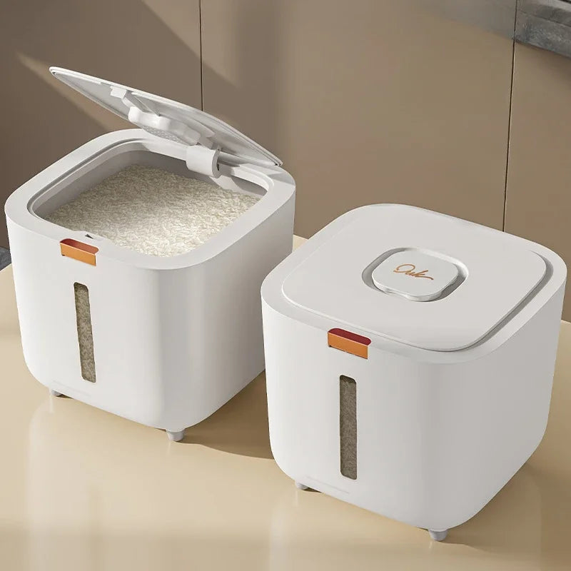 1PCS Thickened Moisture-Proof Rice Bucket with Lid Sealed Insect-Proof Canister for 5/10KG Pressed Noodles Powder Storage Box