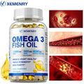 Omega-3 Fish Oil - Supports Brain Health, Cardiovascular and Skin Health, Antioxidant and Anti-inflammatory - 120 Capsules