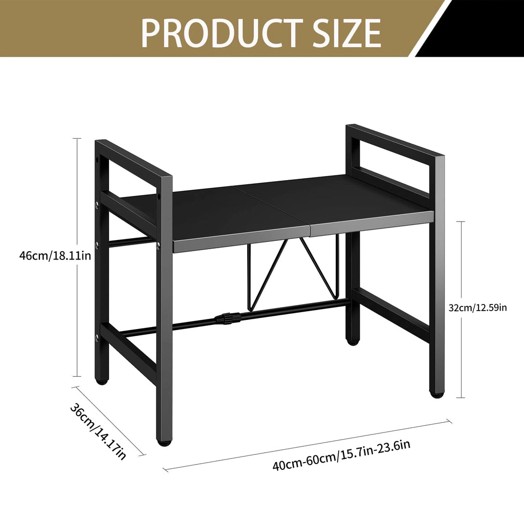Estante Extensible para Microondas 42-64cm | Organizador de Encimera | Resistente a Humedad