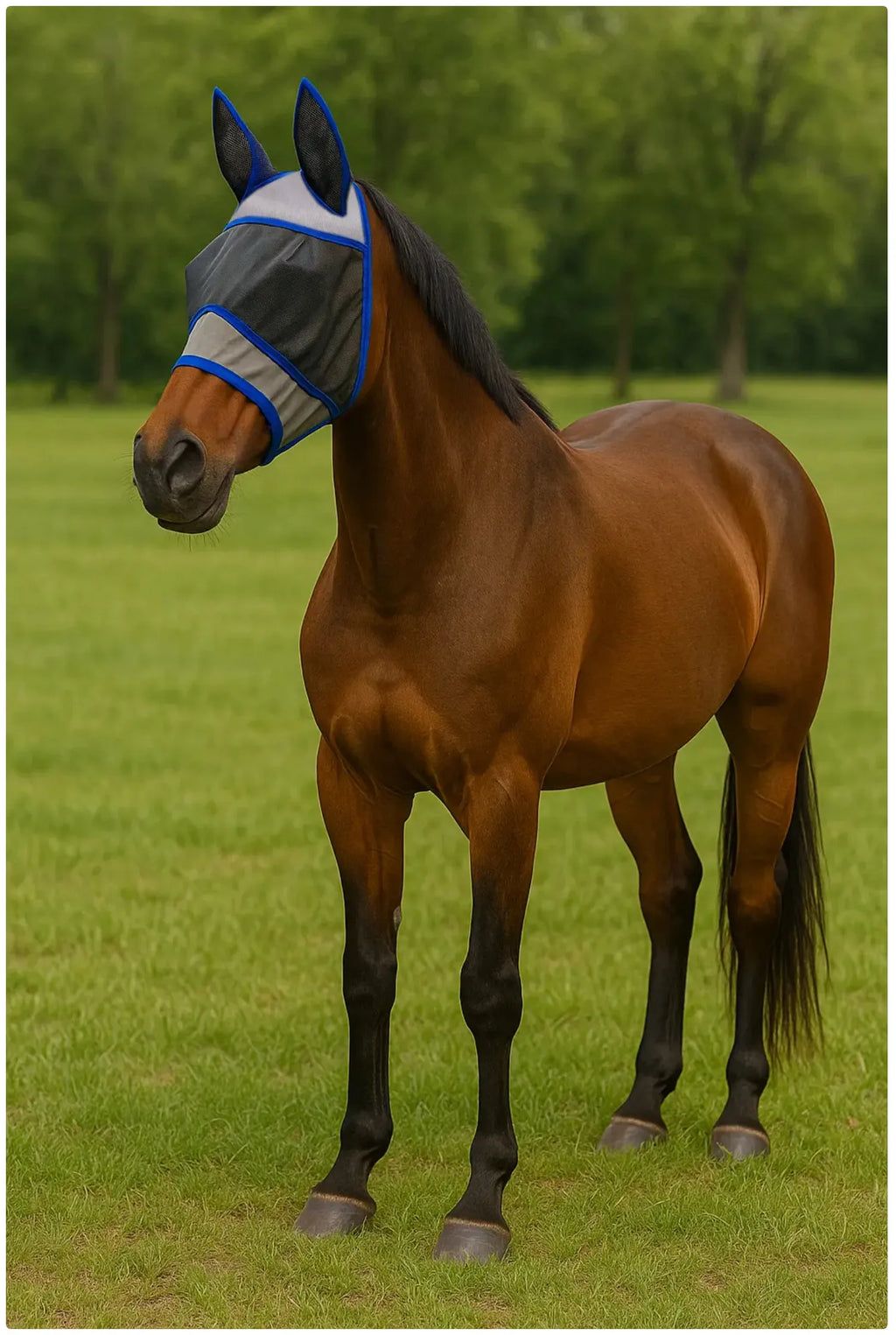 Máscara Antimoscas para Caballo | Malla Ventilada | Protección Solar Ajustable 🐎