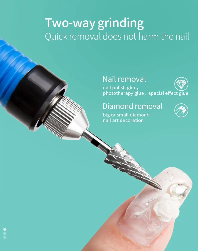 Broca de Carburo de Tungsteno para Torno de Uñas | Removedor Gel Acrílico 💅 - Firu Total Sales