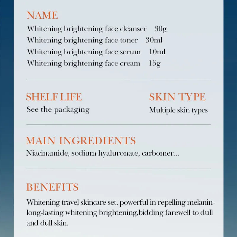 SADOER Vitamin C Skincare Kit 5-in-1 | Cleanser, Toner, Serum & Cream | Travel Set