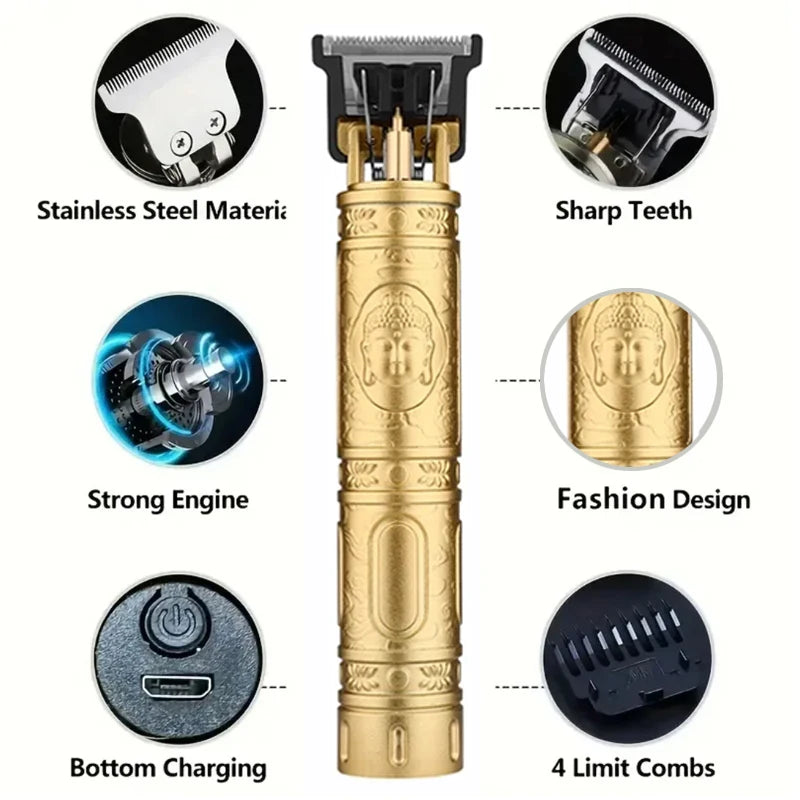 Professional Hair Cutting Machine Vintage T9 Hair Clipper Cutting Machine For Men Shaver Trimmer Rechargeable Carving Mark Razor