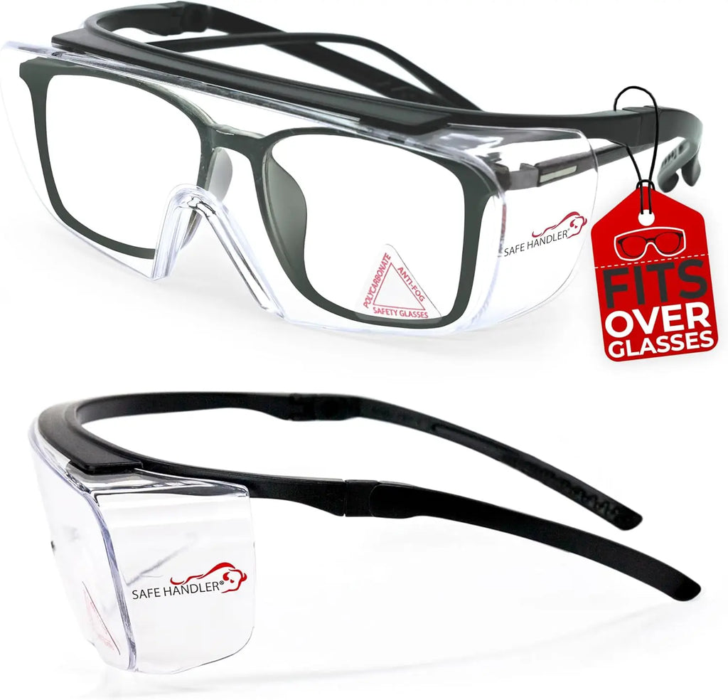 Premium Safety Glasses Over Eyeglasses, ANSI Z87.1 Impact Resistant with Anti-Fog & Scratch, UV400 Protection Goggles (1 Pair)