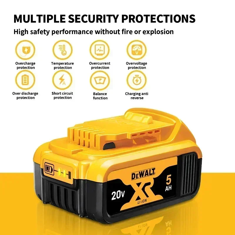DeWALT Original Battery 20V/60V 6Ah 9Ah MAX FlexVolt for DeWALT DCB606 DCB205 DCB206 DCB209 DCB182 Power Tool