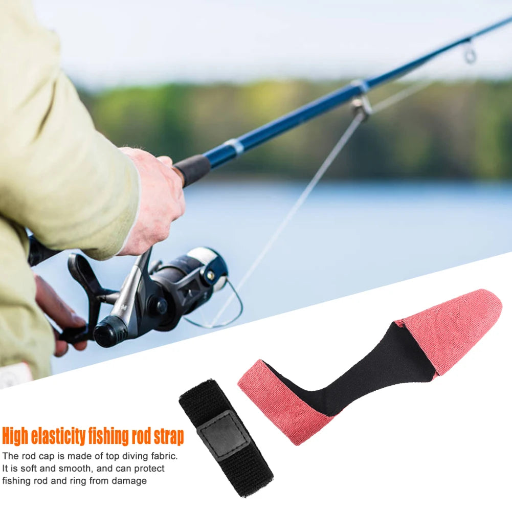 5/10Set 2Pcs/Set Fishing Rod Pole Protector Case Cover Sleeve Fishing Rod Fastener Belts Rubber FIsh Pole Fastening Belt Strap