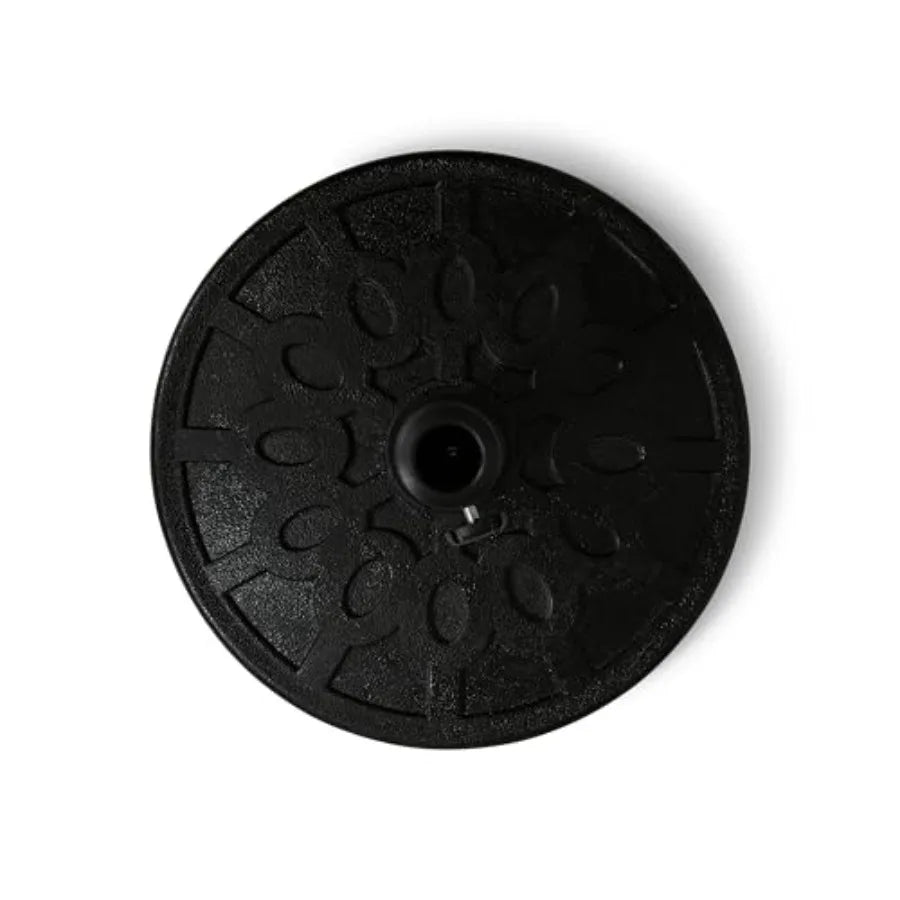 Backyard Expressions 20 lb Round Patio Umbrella Base Heavy Duty Resin-Coated Calcium Carbonate Stand with Adjustable Pole Adapt