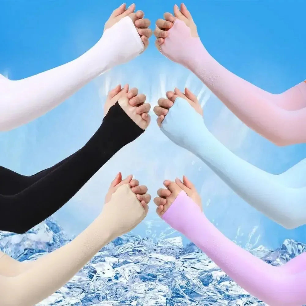 Compression UV Sleeves 1Pair Sports Arm for Basketball Cycling Running Volleyball Summer Sunscreen Arm Warmers