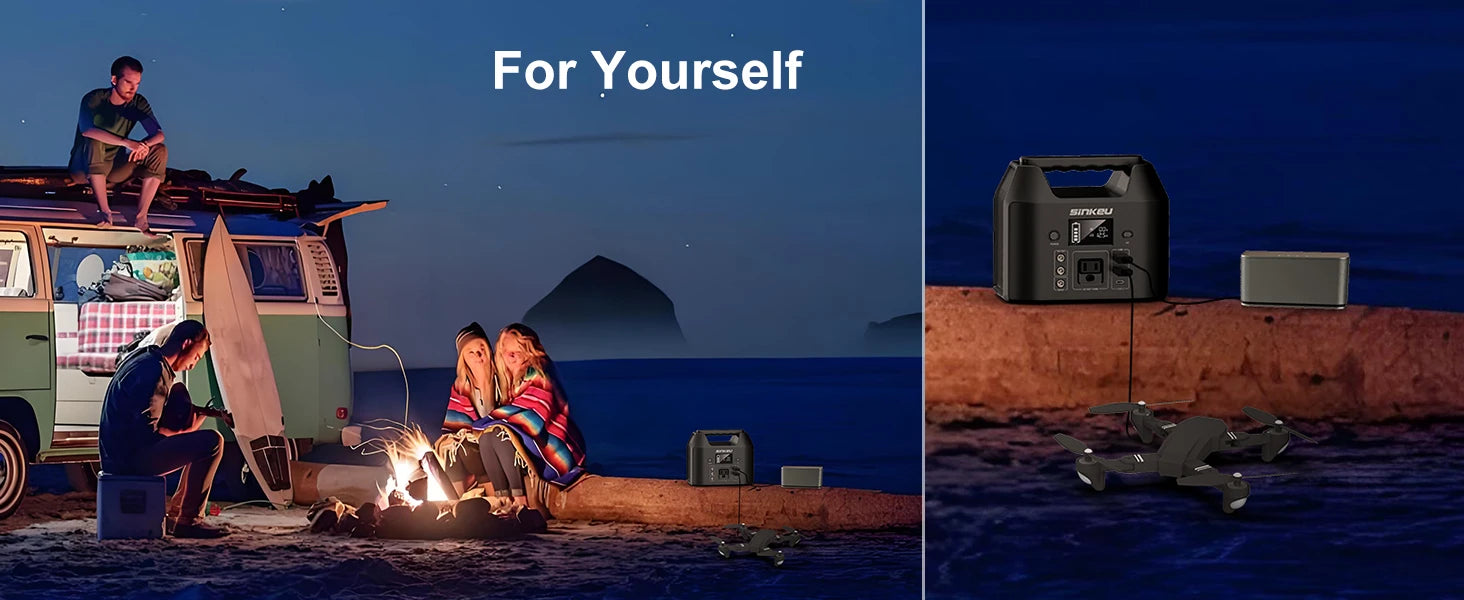 SinKeu E150 Estación Eléctrica Portátil 150W | 122.8Wh LiFePO4 | Solar | AC 110V | Linterna LED | Camping y RV
