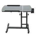 Portable Adjustable Height Tattoo Workstation Dual Surface Black Iron & Density Board Table 57.5-90cm12.5kg Load-Bearing