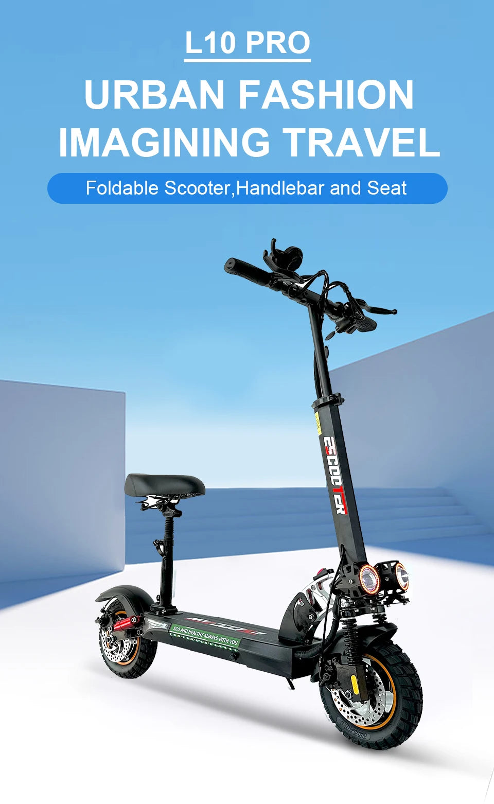 Scooter Eléctrico 800W Potente | 45KM/H | Llanta Off-Road | 45-55km Alcance 🛥️