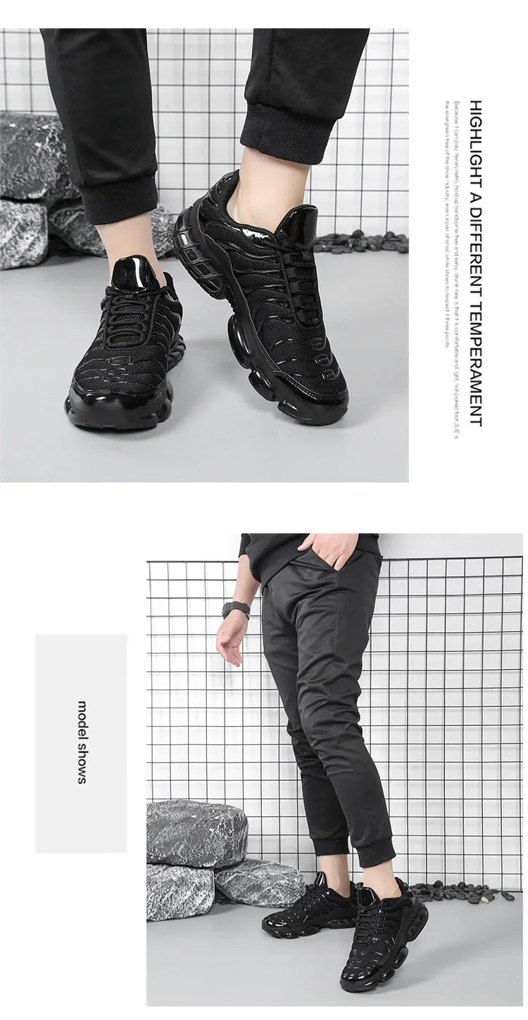 Tenis Hombre Deportivos Ligeros | Dad Shoes | Casual Running | Suela Gruesa | Sin Cordones | Bicolor