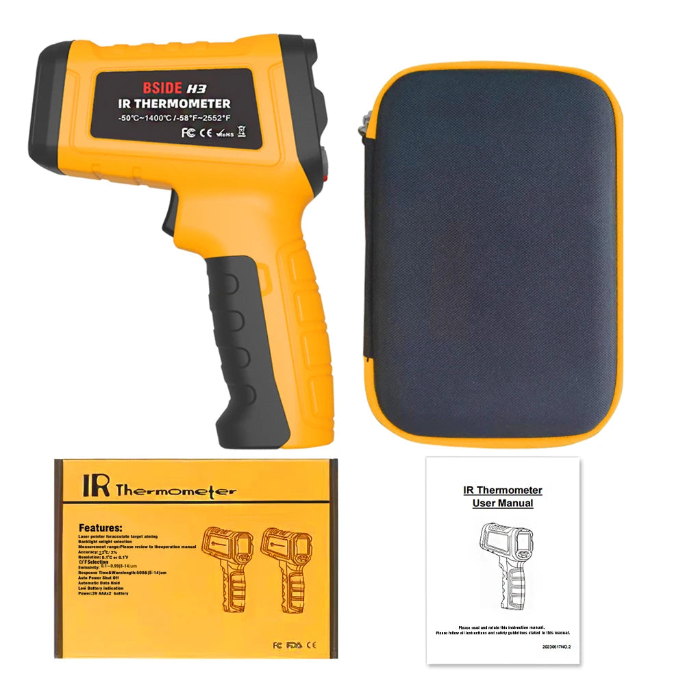BSIDE Infrared Thermometer — Non-Contact Laser | -50° to 530°C | Professional