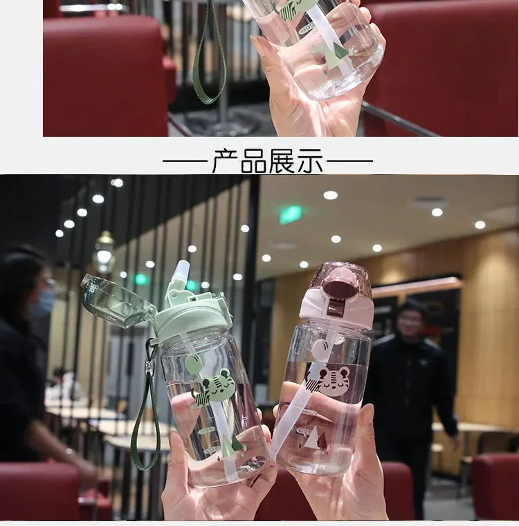 Lovely Kids Water Sippy Cup Creative Cartoon Baby Cups with Straws Leakproof Water Bottles Outdoor Childrens Cup