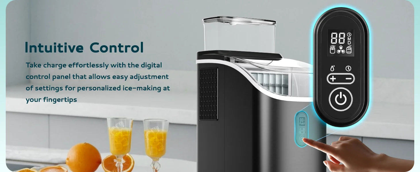 Máquina de Hielo Portátil EUHOMY | 15kg/24h | 9 Cubos en 6 Min | Autolimpiante