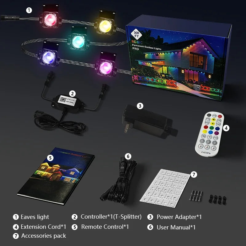 Luces Alero Exterior Permanentes RGB MIMIRGB | App Control | IP67 | Modo Musical | Halloween y Fiestas - Firu Total Sales