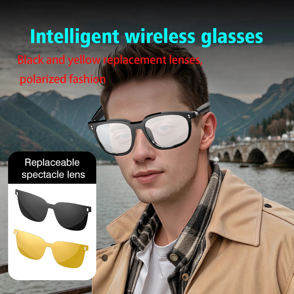Wireless smart glasses with music playback and wireless calling functions, compatible with Android and iOS