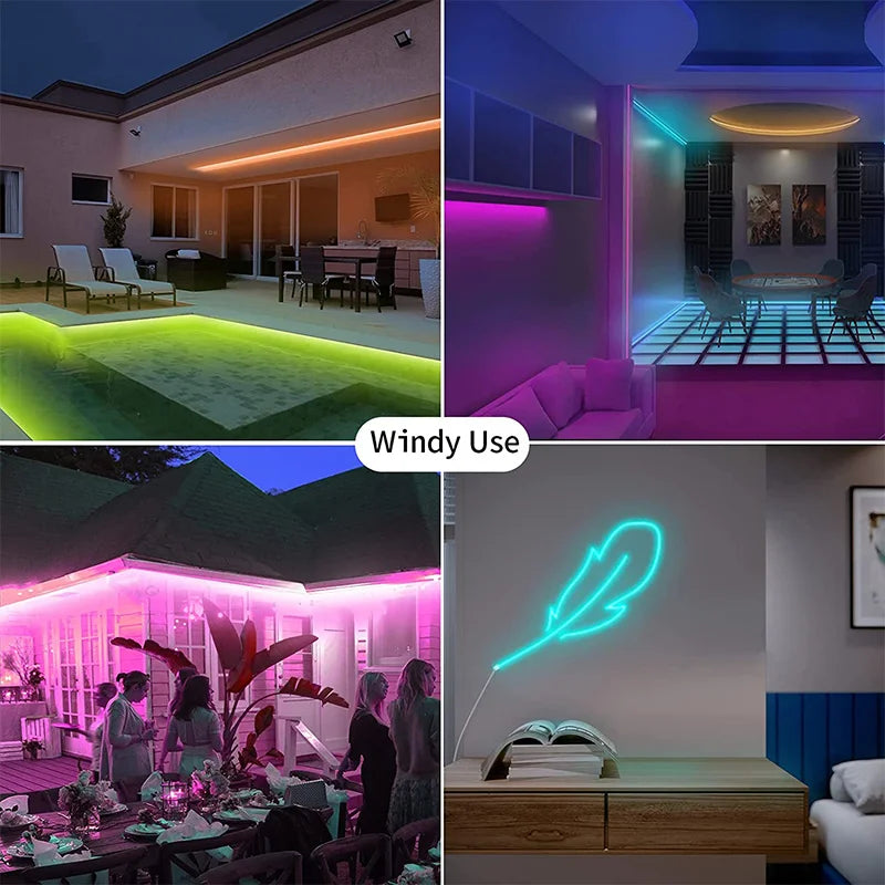 Tira Neon LED RGBIC Acosh Tuya | 5V 72LEDs/m | Silicona | Sincronización Musical | Dream Color | Habitación - Firu Total Sales