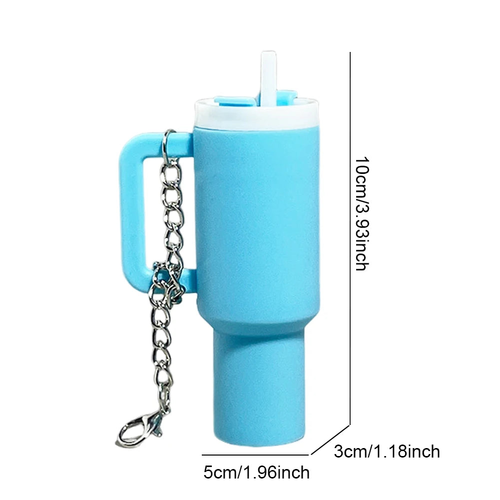 Mini Cup Keychain Lip Balm Keychain Cute Tumbler Key Ring Chapstick Holder Keychain Handbag Charms Key Ring for School Bag