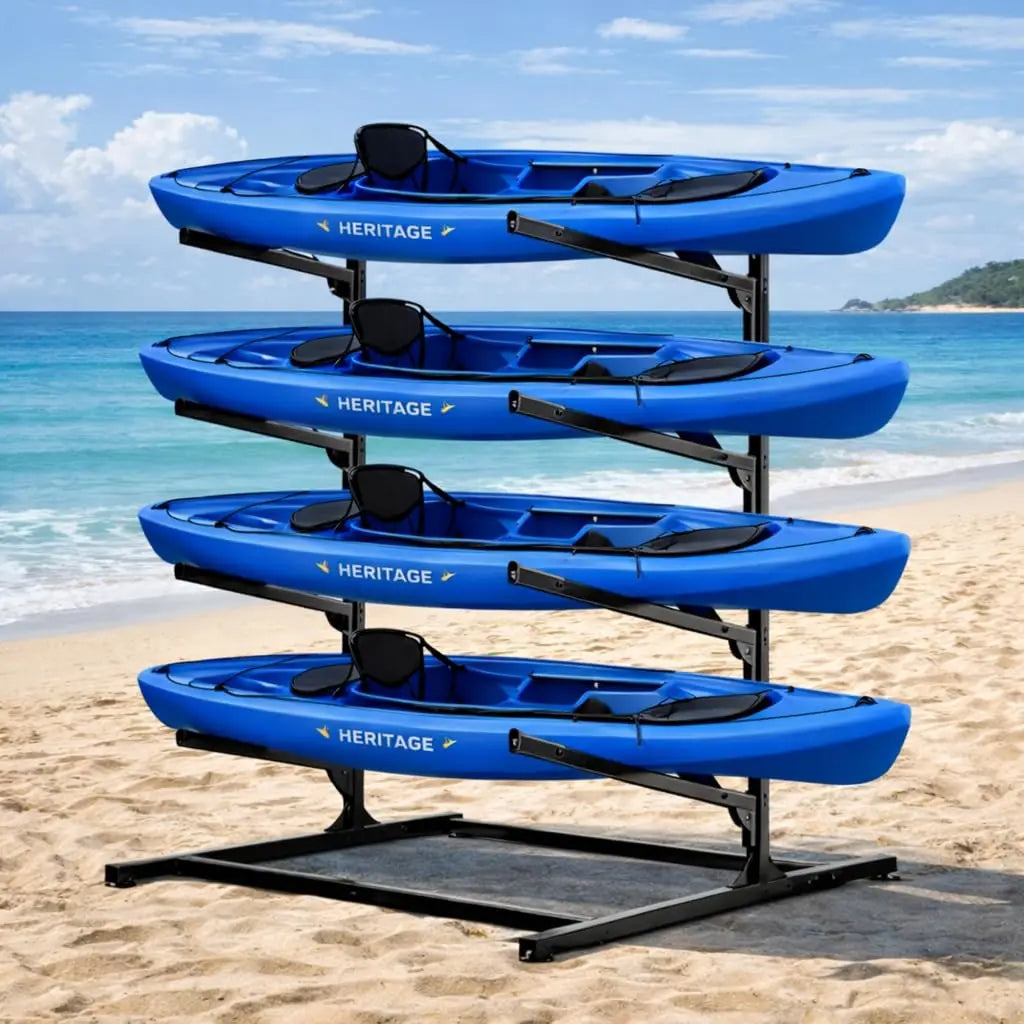 3/4 Tier Kayak Storage Rack, Heavy-Duty Metal Multifunctional Floor Holder For Canoe Surfboard Paddleboard